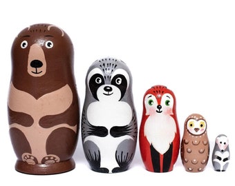 NEW Animal Nesting dolls for kids - Developing toy for kids - Montessori toy  - Educational toy  - handmade wooden toy - Christmas stockings