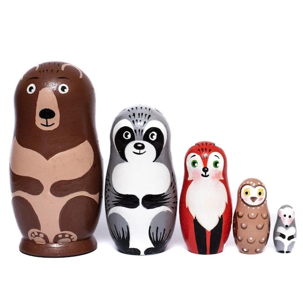 NEW Animal Nesting dolls for kids - Developing toy for kids - Montessori toy  - Educational toy  - handmade wooden toy - Christmas stockings