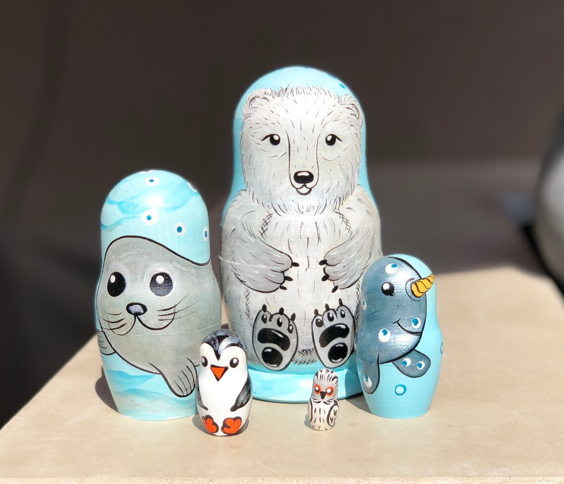 polar bear matryoshka nesting dolls