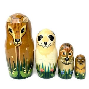 Woodland animals nesting dolls for kids, woodland creatures, developing toy for toddler, Montessori toys, educational toy, gift for boy