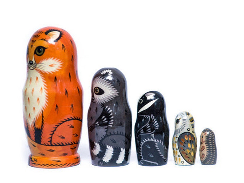 Nesting dolls for kids, Woodland animals creatures , Developing toy, Montessori toy, Educational toy, wooden toy for toddler image 4