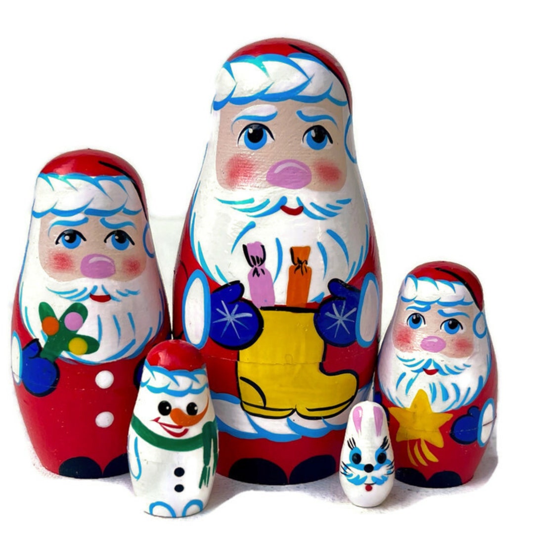 Santa Nesting Dolls Stacking Dolls for Kids Christmas - Etsy