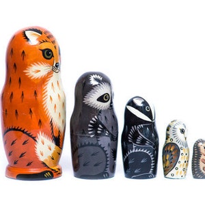 Nesting dolls for kids, Woodland animals creatures , Developing toy, Montessori toy, Educational toy, wooden toy for toddler image 2