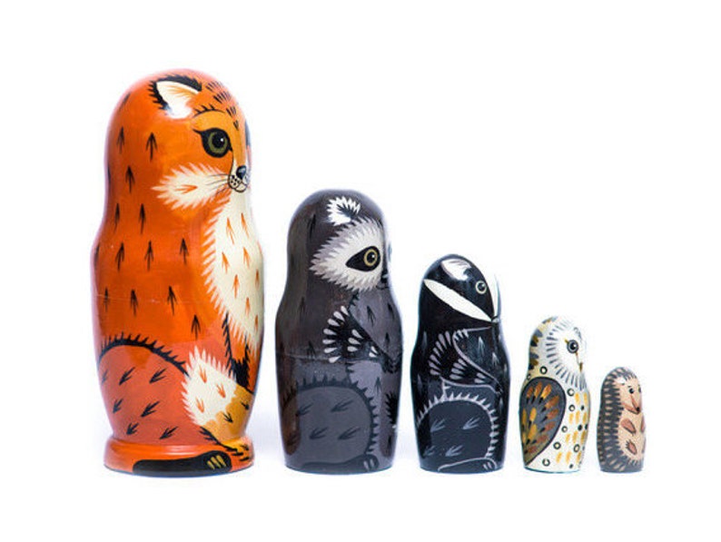 Nesting dolls for kids, Woodland animals creatures , Developing toy, Montessori toy, Educational toy, wooden toy for toddler image 2