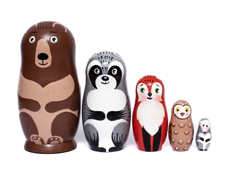 NEW Animal Nesting Dolls for Kids Developing Toy for Kids Etsy