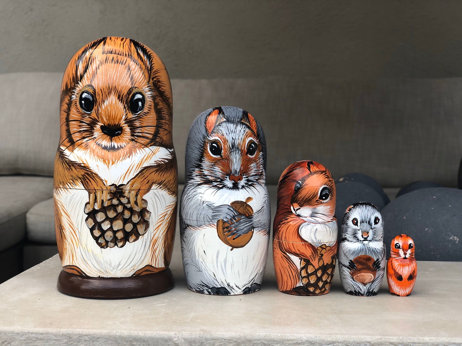 Nesting Dolls for Kids Squirrels Woodland Animal Creatures Etsy