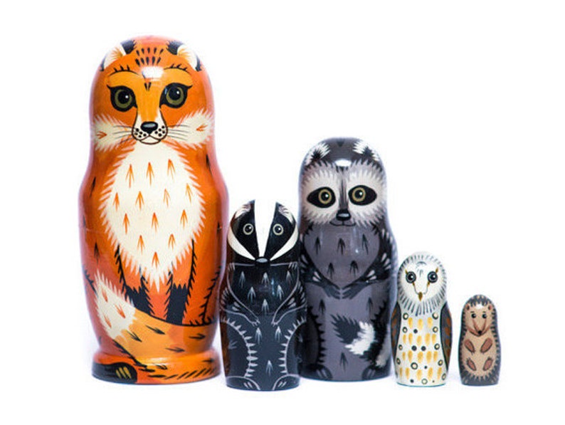 Nesting dolls for kids, Woodland animals creatures , Developing toy, Montessori toy, Educational toy, wooden toy for toddler image 6