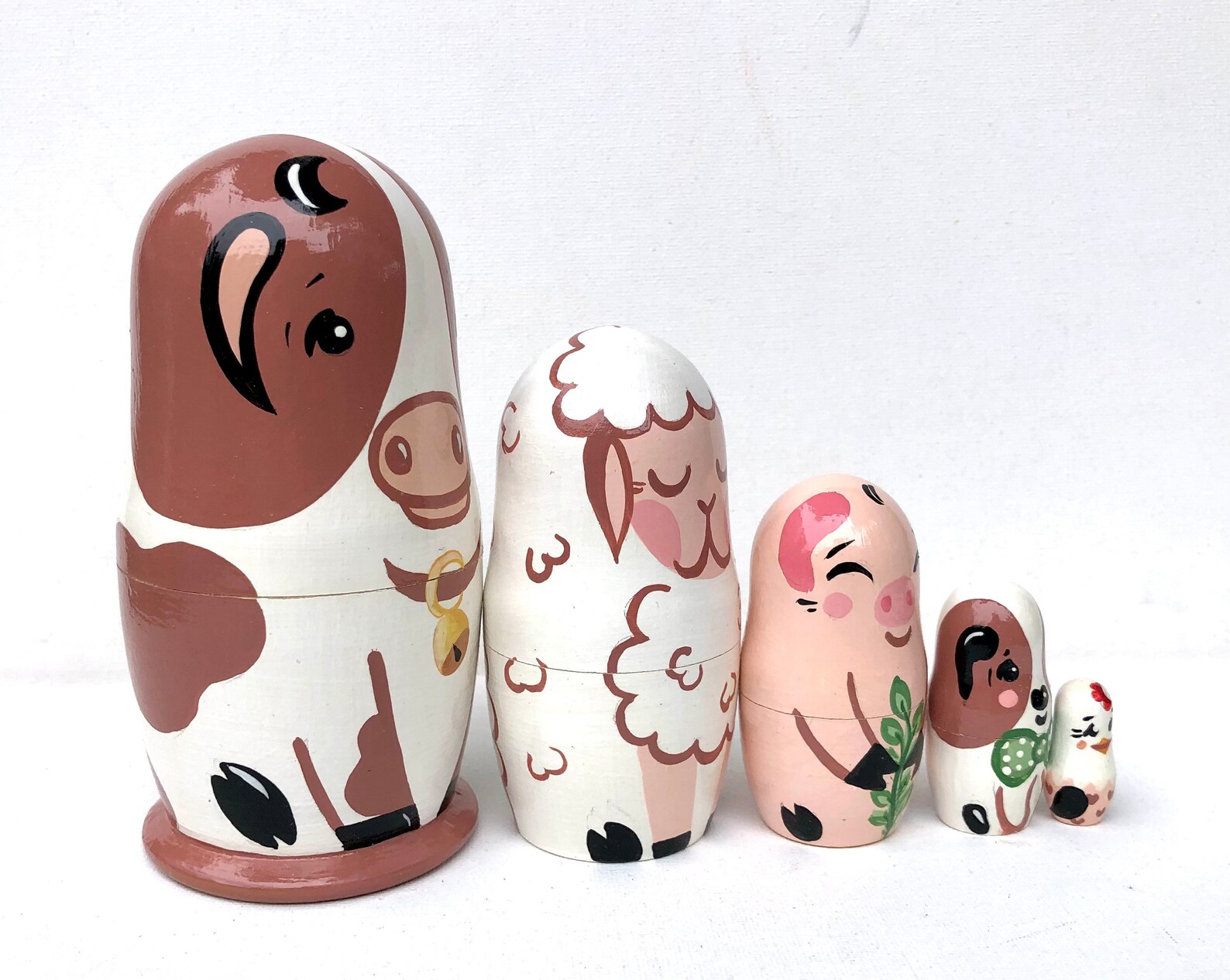 Farm animals nesting dolls for kids Montessori toy Etsy