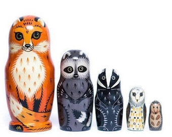 Nesting dolls for kids, Woodland animals creatures , Developing toy, Montessori toy, Educational toy, wooden toy for toddler