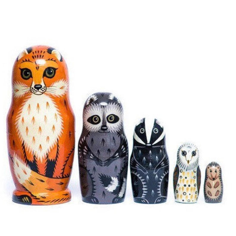Nesting dolls for kids, Woodland animals creatures , Developing toy, Montessori toy, Educational toy, wooden toy for toddler image 1