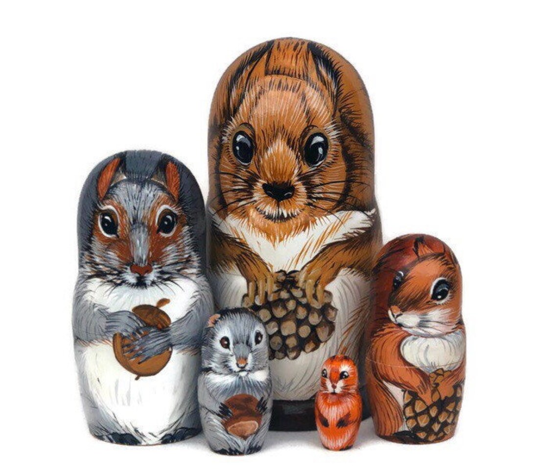Nesting Dolls for Kids Squirrels Woodland Animal Creatures Etsy