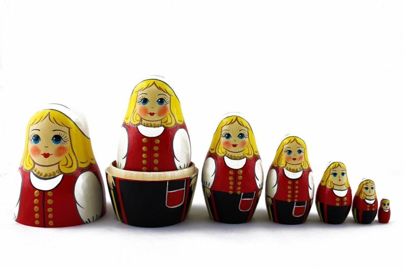 Nesting Dolls Traditional Polish Costume Handmade Wooden Etsy