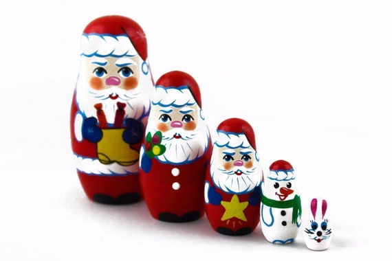 Santa Nesting Dolls Stacking Dolls for Kids Christmas | Etsy