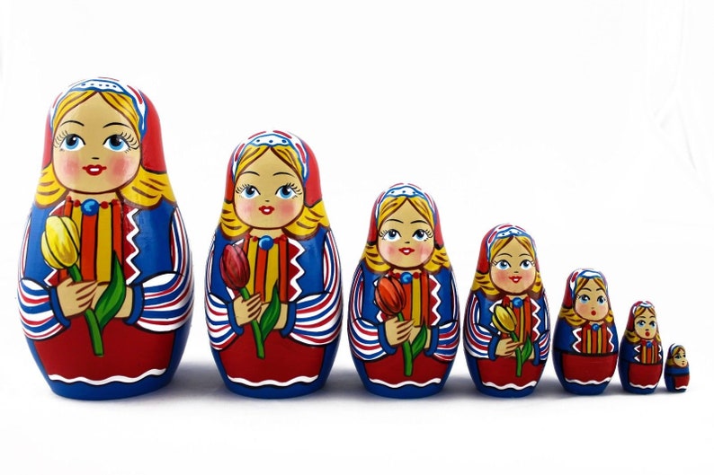 Nesting dolls Traditional Dutch Costume Handmade Wooden Toy Etsy