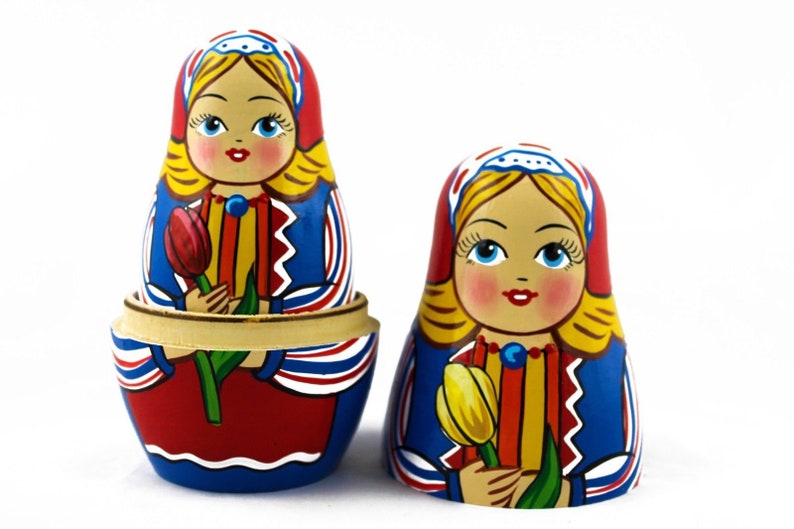 Nesting dolls Traditional Dutch Costume Handmade Wooden Toy Etsy