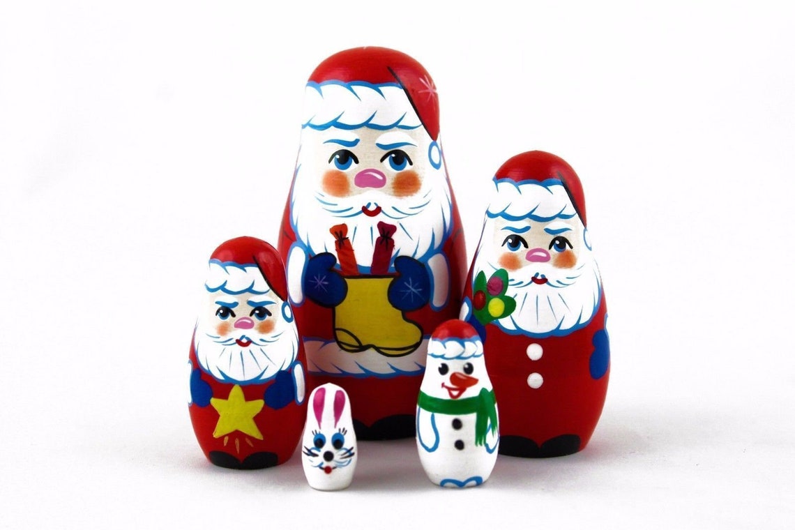 Santa Nesting Dolls Stacking Dolls for Kids Christmas - Etsy