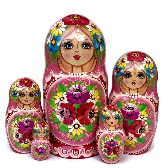 お値下げ】ロシア製 マトリョーシカ 15個 花柄 お値下げ】ロシア製