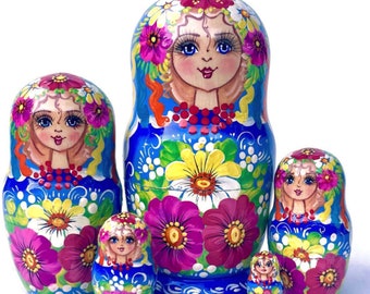 Nesting Dolls: Hand-Painted Masterpieces of Beauty, Exquisitely Painted Stacking dolls, Perfect for Gifting and Christmas, Matryoshka toy