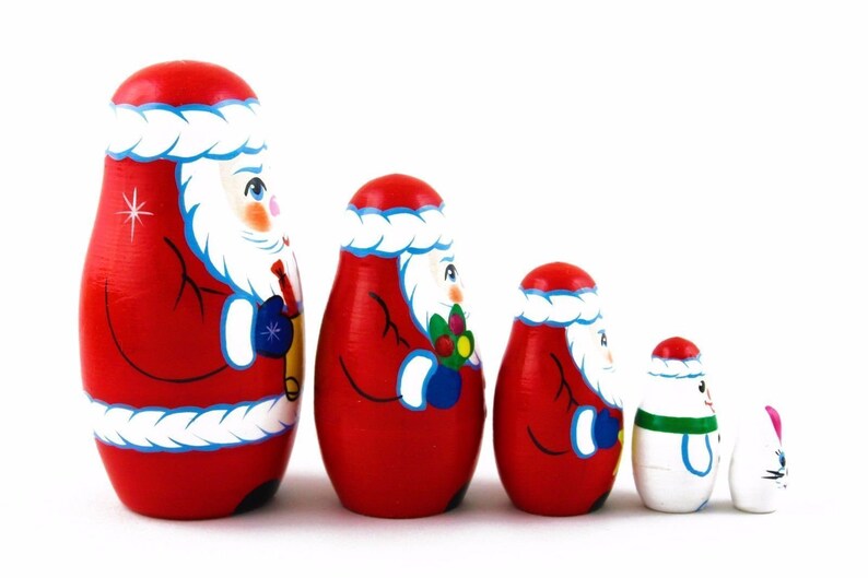 Santa Nesting Dolls Stacking Dolls for Kids Christmas - Etsy