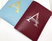 Initial Engrave Laser Personalised Customised Passport Cover Holder Case Wedding Birthday Gifts Travel Wanderlust Monogram Flight Attendant