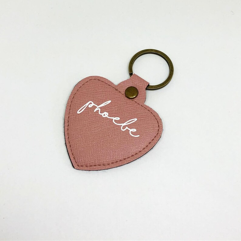 Personalised Leather Heart Keyring Gift for Her Custom Etsy UK