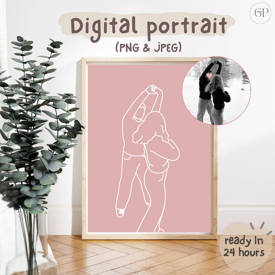 Custom Single Line Personalized Drawing, Custom One Line Drawing , One Line Portrait ...