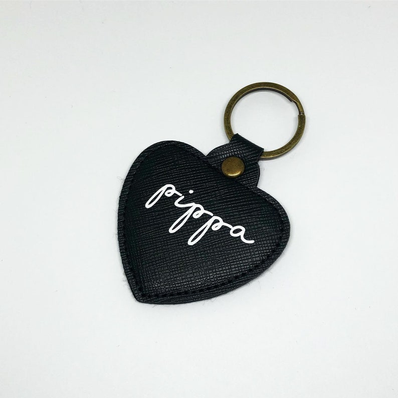 Personalised Leather Heart Keyring Gift for Her Custom Etsy