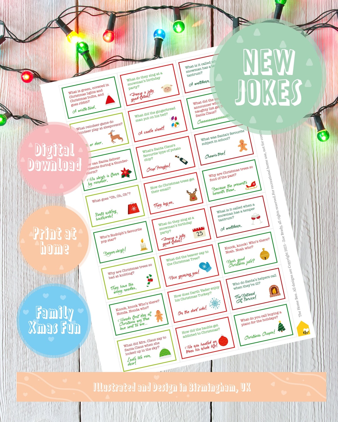 Download Christmas Cracker Jokes, Digital File, Cracker Jokes, Advent