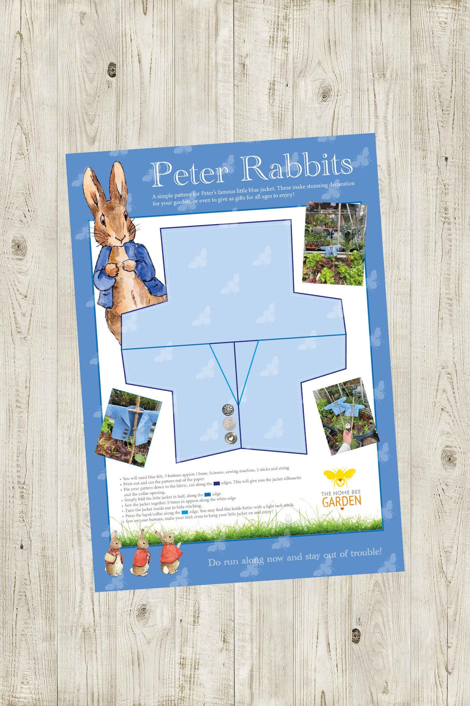 Peter Rabbit Garden Jacket Pattern, Easy DIY (PDF Pattern) - Etsy