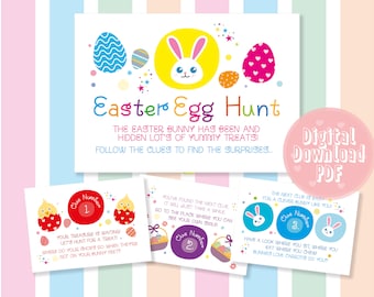 Easter Egg Hunt Game, Egg Hunt, Easter Hunt,  Easter Bunny, Printable Digital Download, Designed & Illustrated By Zoe.B