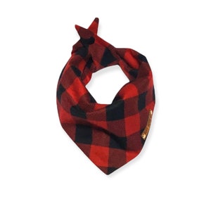 Dog bandana, Buffalo Plaid red and black, dog gift, dog photo shoot.