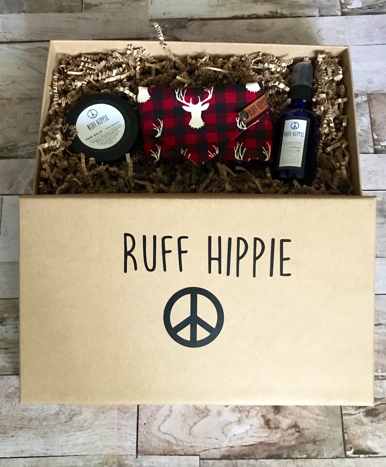 Dog gift set Organic pet care welcome home gift set for dog puppy Rescue Dog gift Set. Dog birthday present