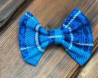 Collar Bow Blue plaid