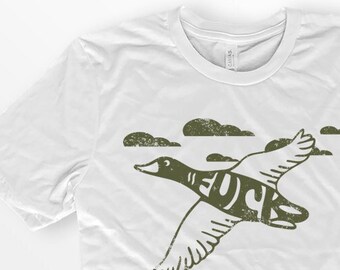 Flying Duck Shirt, Mallard Duck Shirt, Duck t-shirt, Gift For Him, Premium Unisex T-shirt