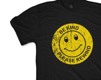 VHS rental Be Kind Rewind Vintage 90s Video store sticker T-shirt