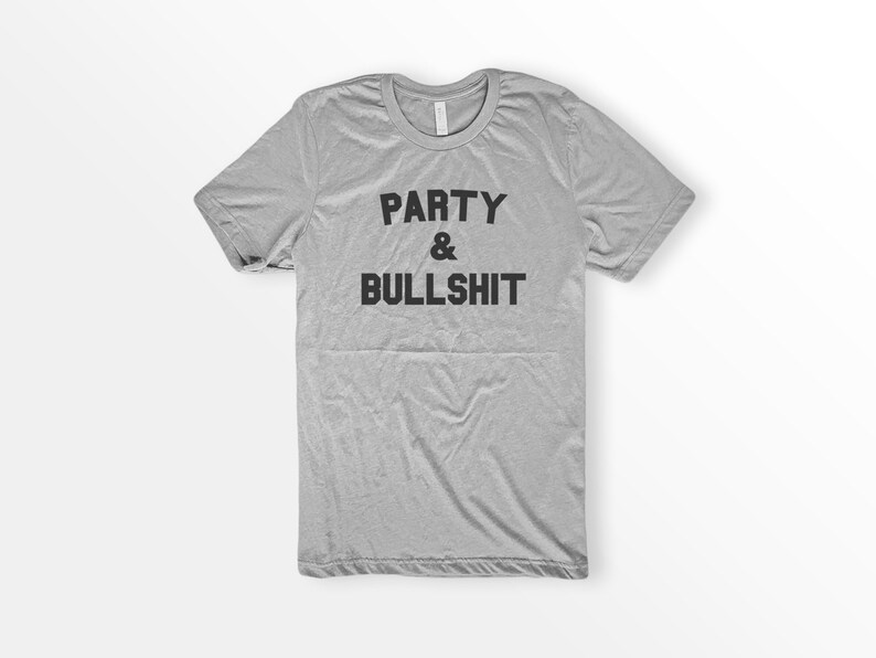 ShirtLoaf 90s Rap Shirt Party and bullshit Biggie Smalls Athletic HeatherBella Canvas Unisex Short Sleeve T-shirt