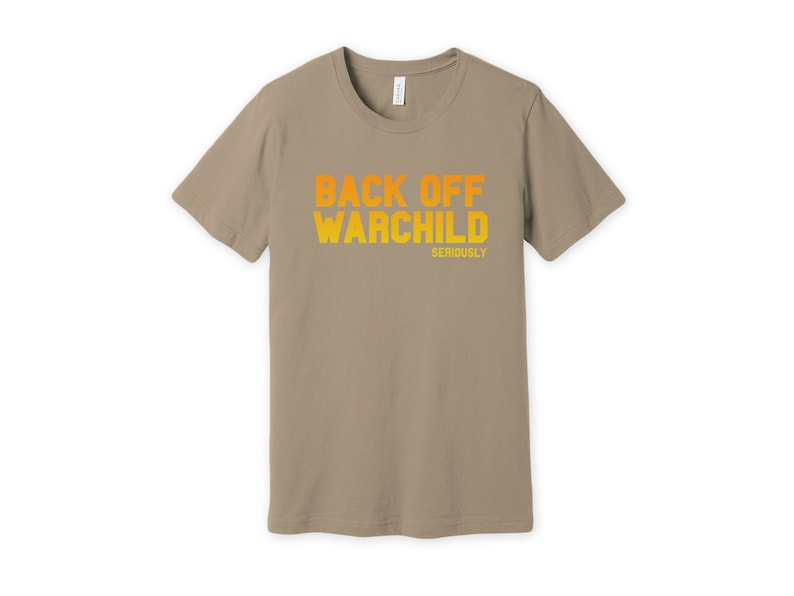 Tan Back off warchild 90s movie t shirt