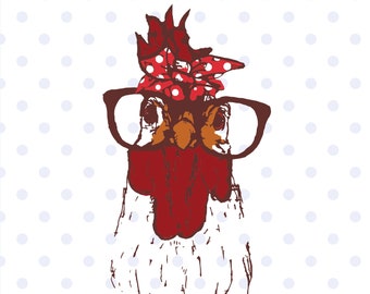 Download Rooster glasses | Etsy