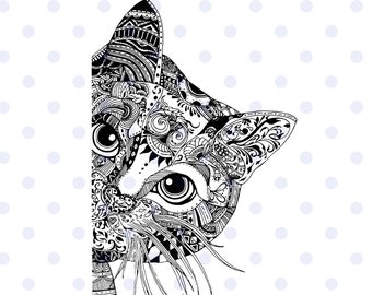 Download Silhouette cat | Etsy