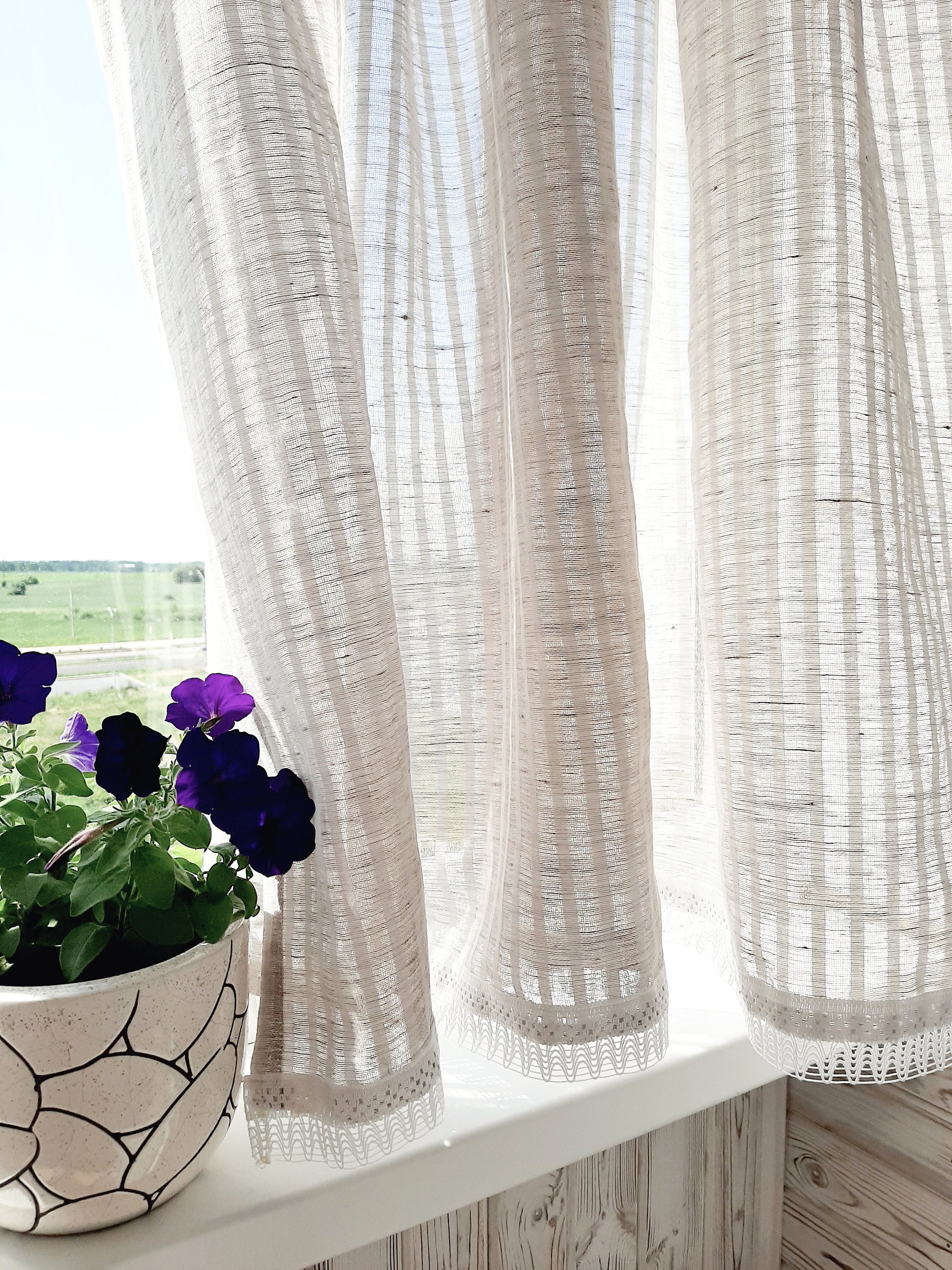 Kitchen curtains linen curtains panel farmhouse curtains Etsy