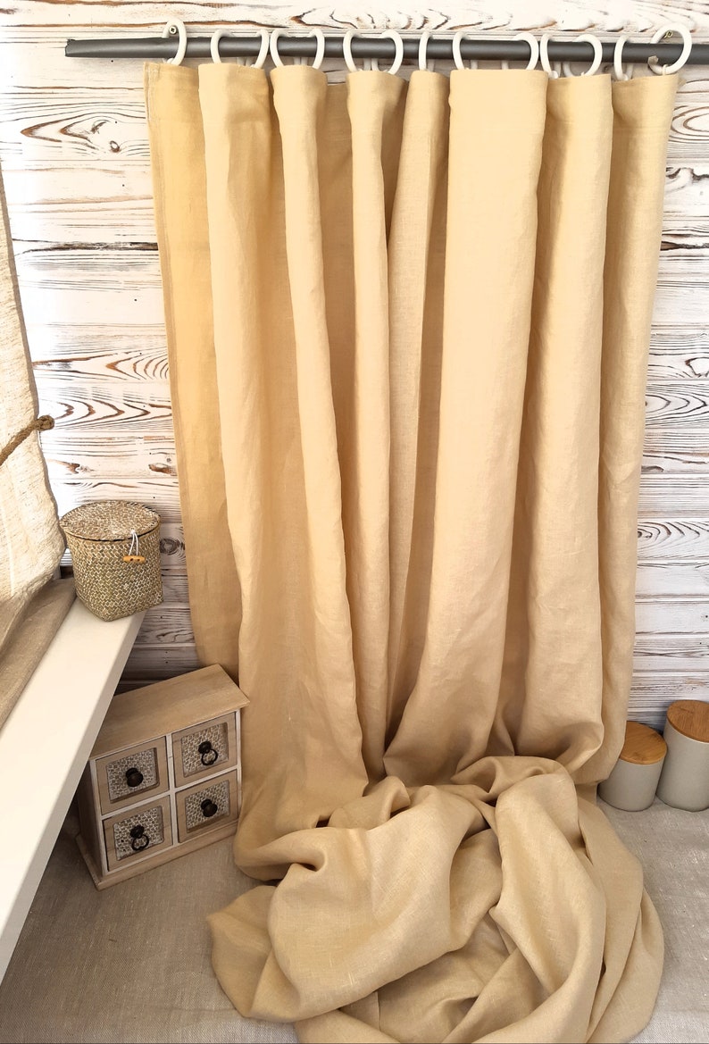 farmhouse curtains panels rustic curtains Kitchen curtains country curtains linen cafe curtains linen curtains panel