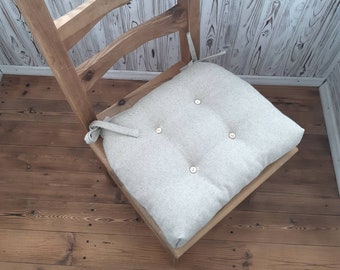 Bench and chair cushion custom, indoor and outdoor, dine cushion with tie, kitchen chair pads