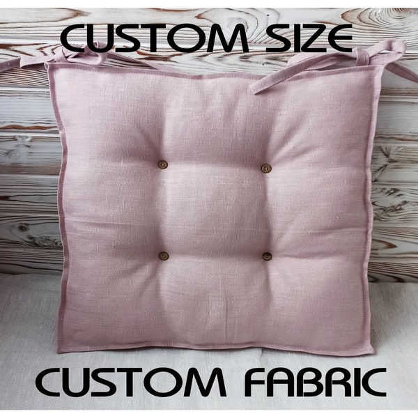 Coussin de chaise personnalisé - Coussin de chaise en lin personnalisé - Livraison gratuite dans le monde entier - Options de taille et de tissu personnalisables