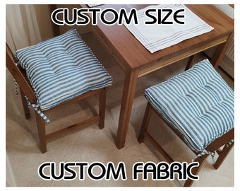 Custom Linen Chair Cushion and Bench Cushion with Worldwide Free Shipping - Chair Pads for Indoor and Outdoor Use
