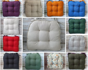 Custom chair cushions, floor and bench cushions, seat chair pads and covers