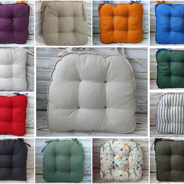 Custom chair cushions, floor and bench cushions, seat chair pads and covers