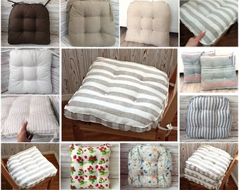 Custom chair cushions, floor and bench cushions, seat chair pads and covers