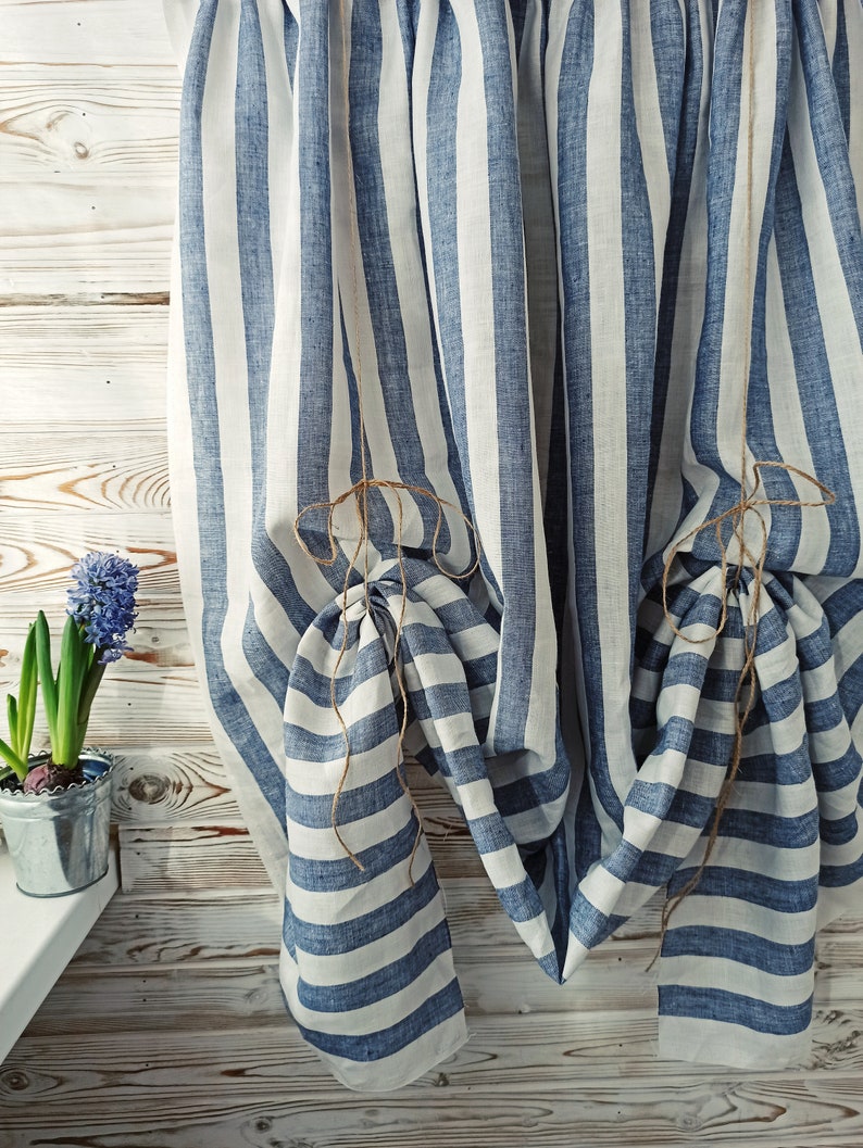 Kitchen curtains linen curtains panel farmhouse curtains Etsy