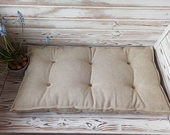 Bench and chair cushion custom, indoor and outdoor, dine cushion with tie, kitchen chair pads