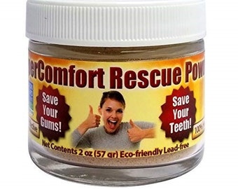 Gum Help, For Teeth - Gum Recession - For Gums - Helps Prevent Cavities, Remove Plaque- Supercomfort Organic Tooth Powder-